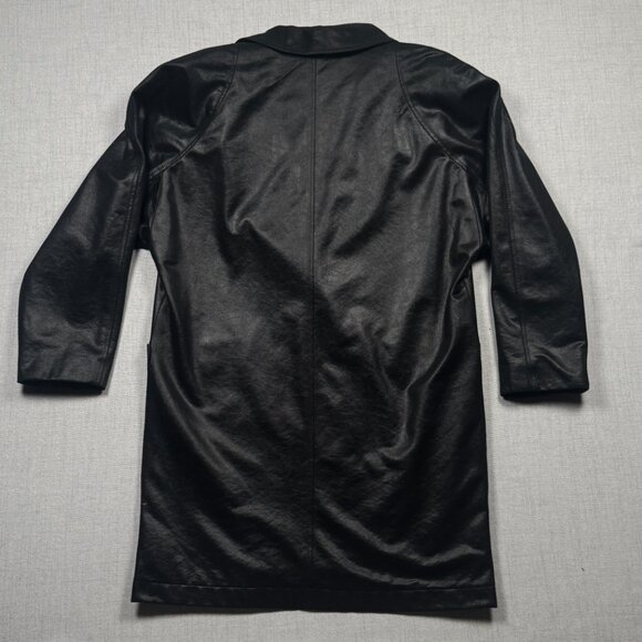 Vintage Russell Scott Liquid Faux Leather Blazer Black Jacket Size M/L - Picture 2 of 16